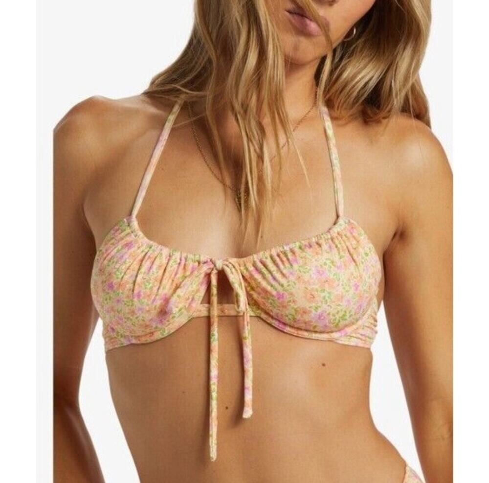 BILLABONG Bikini Top Size Large NWT Summer Breeze Kayden Underwire Ditsy Floral